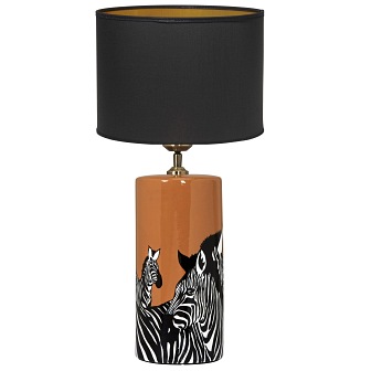 Ceramiczna lampa stołowa art deco Zebra